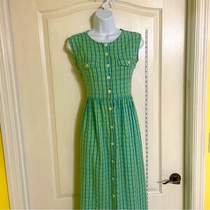 Mountain Lake Blue and Green Plaid Sundress